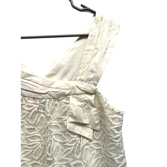 BCBGeneration Ivory Lace Overlay Sleeveless Top Size M Romantic Boho Chic - Picture 3 of 9